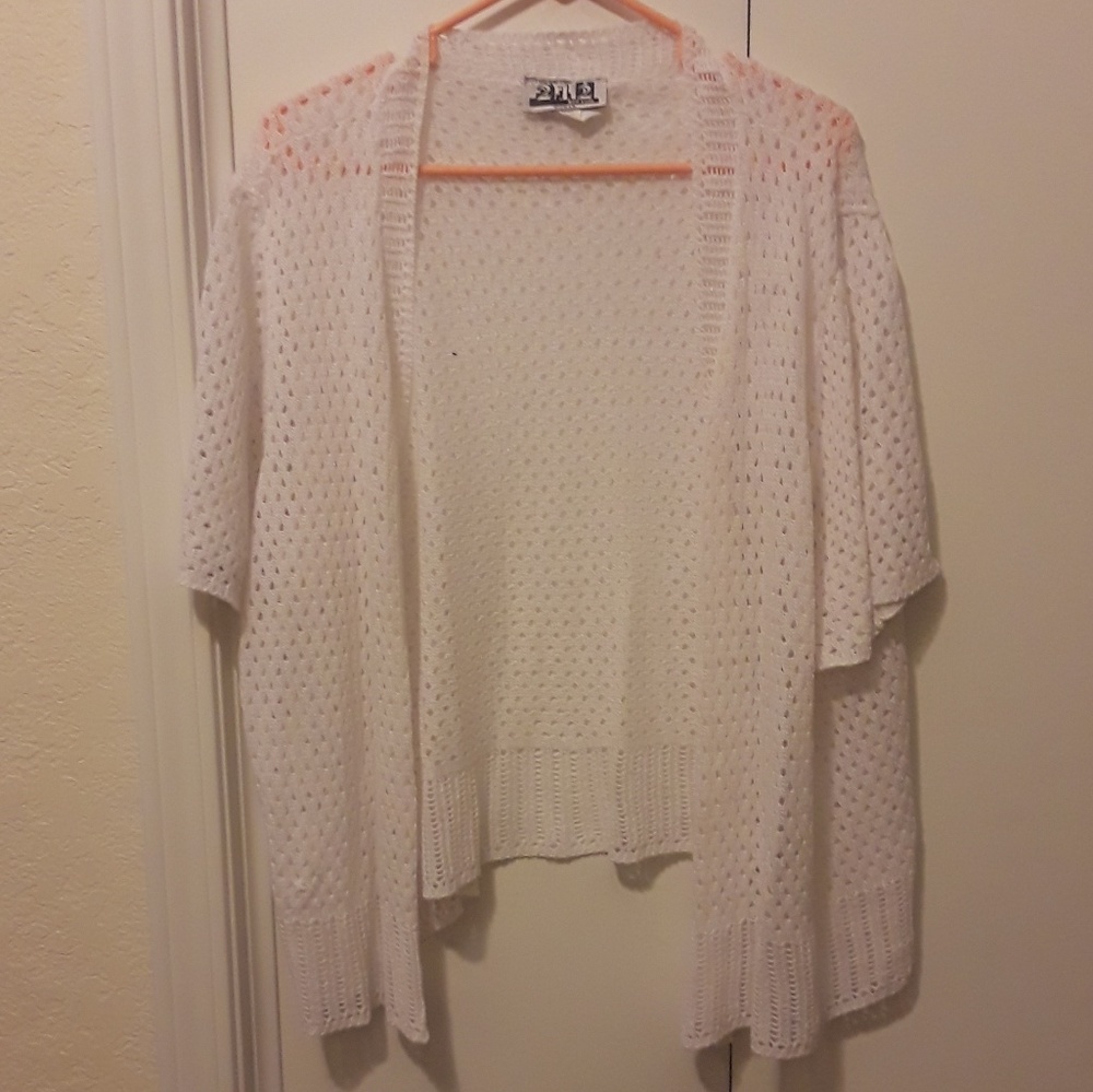 White cardigan